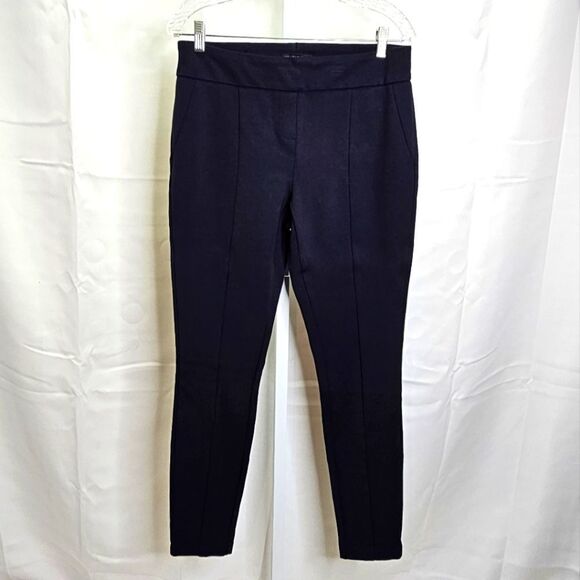 Hilary Radley Navy Blue and Charcoal Stretch Pull On Ponte Pants Bunde Medium - Picture 3 of 11